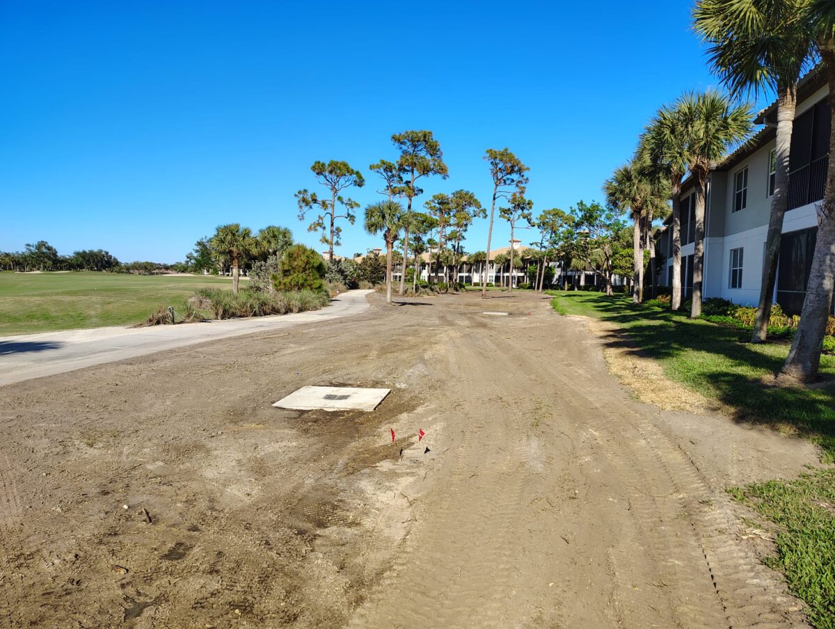 golf course before sod installation