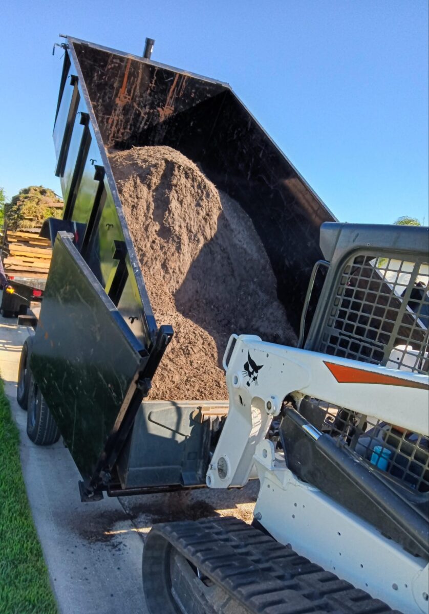 Florida lawn patch repair area prepared for new sod