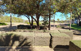 stacks of sod for golf course