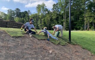 Fresh sod installation for a Florida lawn before the rainy season